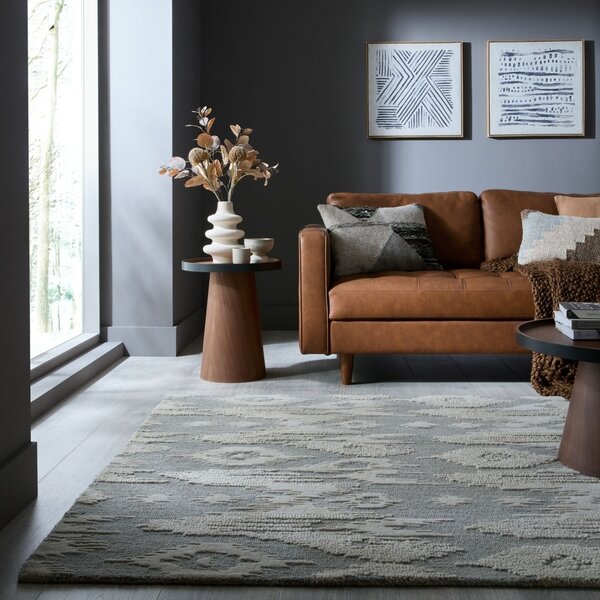 Килим, Dion Ikat Wool Flair Rugs, син, 160x230 см