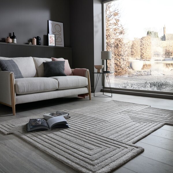 Килим, Zen Rectangles Flair Rugs, тъмно натурален, 160x230 см