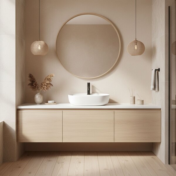 Умивалник за плот REA Aura 51 White Matt