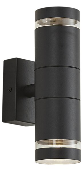 Модерна външна стенна лампа черна 2 светлини IP44 - Dubbla