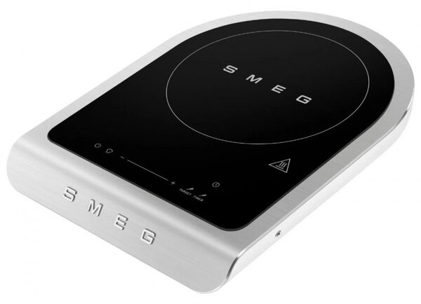 Преносим индукционен котлон Smeg PIC01WHMEU, 2100 W, Керамично стъкло, Таймер, LED дисплей, Бял мат