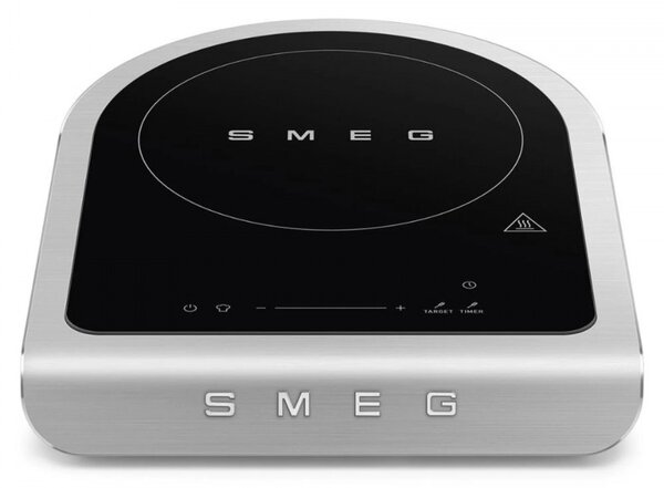 Преносим индукционен котлон Smeg PIC01BLMEU, 2100 W, Керамично стъкло, Таймер, LED дисплей, Черен мат