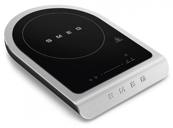 Преносим индукционен котлон Smeg PIC01BLMEU, 2100 W, Керамично стъкло, Таймер, LED дисплей, Черен мат