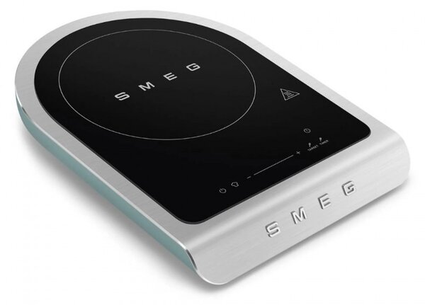 Преносим индукционен котлон Smeg PIC01EGMEU, 2100 W, Керамично стъкло, Таймер, LED дисплей, Изумрудено зелено
