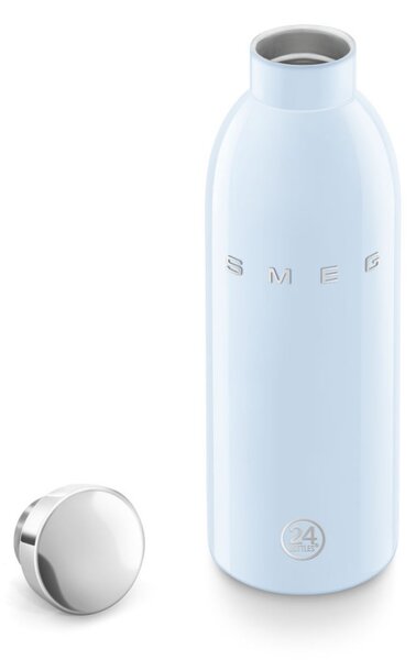 Термо бутилка SMEG Clima 50's Style WBF01PB, 500 мл, Херметично затваряне, Двустенна, Неръждаема стомана 18/8, Син