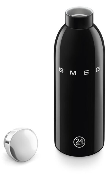 Термо бутилка SMEG Clima 50's Style WBF01BL, 500 мл, Херметично затваряне, Двустенна, Неръждаема стомана 18/8, Черен