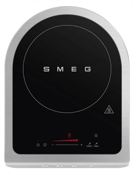 Преносим индукционен котлон Smeg PIC01EGMEU, 2100 W, Керамично стъкло, Таймер, LED дисплей, Изумрудено зелено