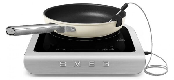 Преносим индукционен котлон Smeg PIC01EGMEU, 2100 W, Керамично стъкло, Таймер, LED дисплей, Изумрудено зелено