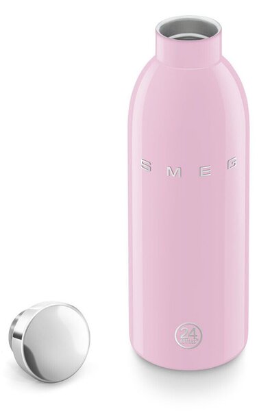 Термо бутилка SMEG Clima 50's Style WBF01PK, 500 мл, Херметично затваряне, Двустенна, Неръждаема стомана 18/8, Розов