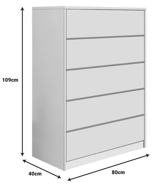 Гардероб с чекмеджета Kuanger Pako Pako World White 80x40x109 cm