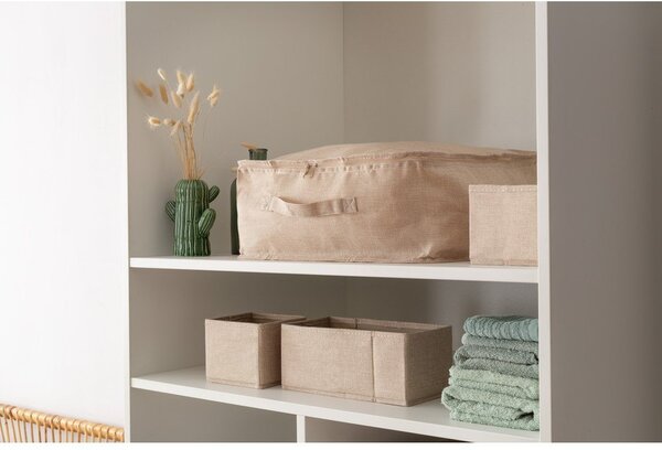 Бежови текстилни кутии за съхранение в комплект 2 бр. 14x12x12 cm Sandy – Compactor