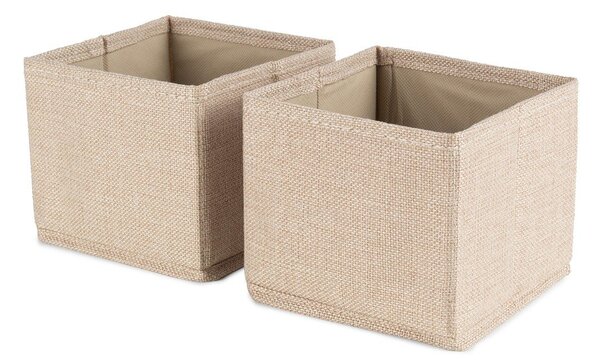Бежови текстилни кутии за съхранение в комплект 2 бр. 14x12x12 cm Sandy – Compactor