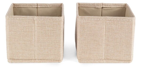 Бежови текстилни кутии за съхранение в комплект 2 бр. 14x12x12 cm Sandy – Compactor