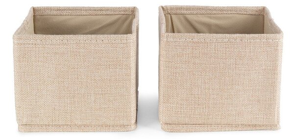 Бежови текстилни кутии за съхранение в комплект 2 бр. 14x12x12 cm Sandy – Compactor
