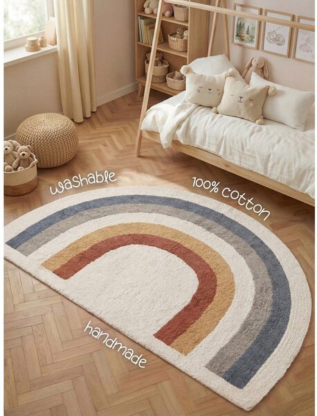 Кремав памучен детски килим подходящ за пране/ръчно изработен 140x200 cm Snuggle Riva – Hanse Home