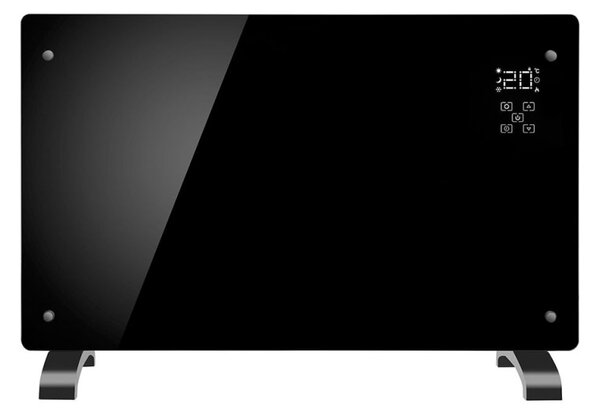 Конвекторна печка Elite GHD-20, 2000W, Стъклен панел, LED дисплей, Електронен сензорен термостат Тайнмер, Черен
