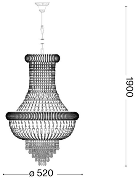 Ideal Lux - Кристален пендел DUBAI 10xE14/28W/230V Ø 52 см хром