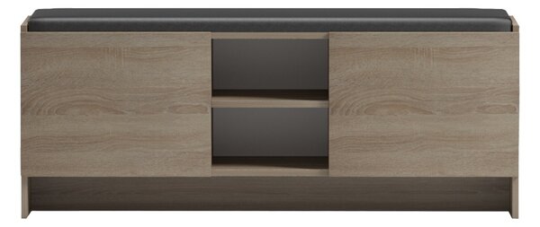 Пейка-шкаф за обувки с място за съхранение, Zulla, дъб, 110x37x43 см