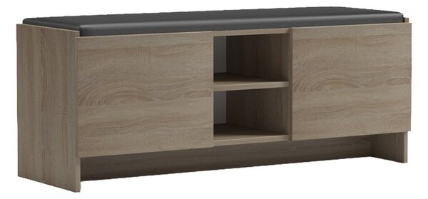 Пейка-шкаф за обувки с място за съхранение, Zulla, дъб, 110x37x43 см