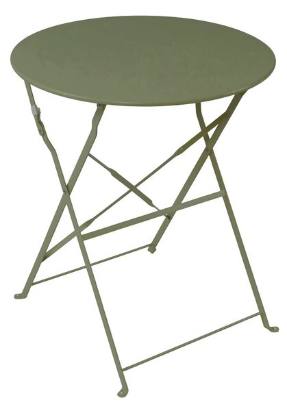 Сгъваем градински комплект от 3 части, Bistro, маслиненозелен, 60x60x82 см