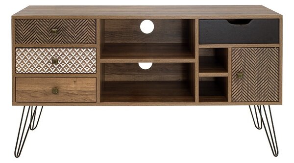 Set dormitor studenti canapea, comoda TV si masuta de cafea, 3 buc, Travis Boho, Antracit, 175x83x74 cm
