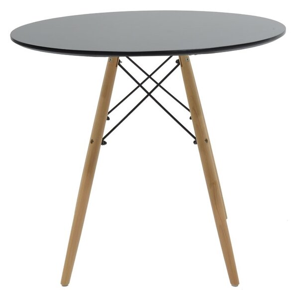Set mobilier studenti masa si scaune dining, 3 buc, Relish, Negru, 80x80x73 cm