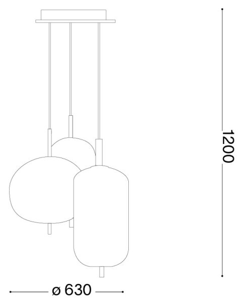 Ideal Lux - LED полилей на кабел UMILE LED/55W/230V Ø 63 cm CRI 90 месинг/бял