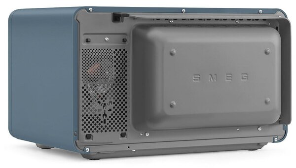 Комбинирана микровълнова фурна с горещ въздух SMEG Collezione MOC02SBMEU, 900W, 27 л, 25 програми, Плавно затваряне, Индивидуални настройки, Син