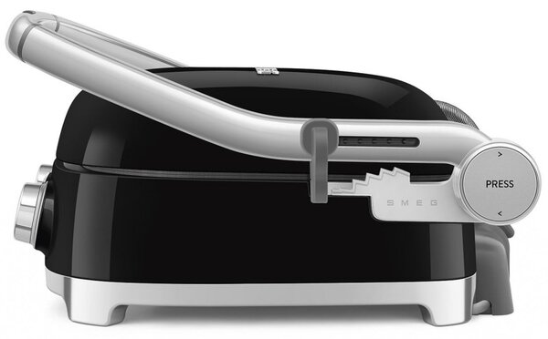 Многофункционален грил SMEG 50's Style MGF01BLEU, 2100W, 60-230°C, 3 програми, Керамично покритие, Тава за отцеждане, Звуков сигнал, Таймер, Черен