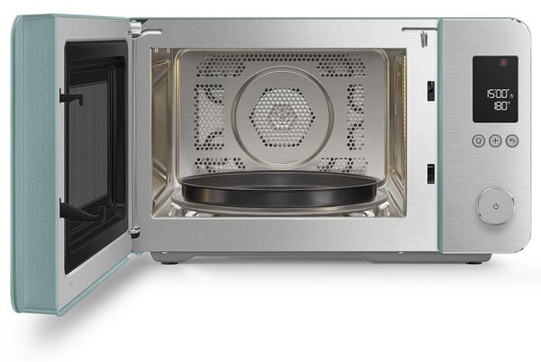 Комбинирана микровълнова фурна с горещ въздух SMEG Collezione MOC02EGMEU, 900W, 27 л, 25 програми, Плавно затваряне, Индивидуални настройки, Зелен