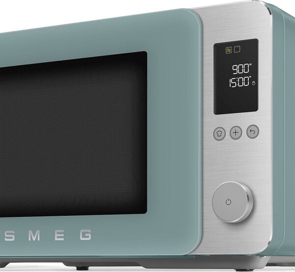 Комбинирана микровълнова фурна с горещ въздух SMEG Collezione MOC02EGMEU, 900W, 27 л, 25 програми, Плавно затваряне, Индивидуални настройки, Зелен