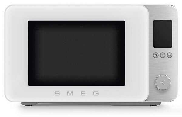 Комбинирана микровълнова фурна с горещ въздух SMEG Collezione MOC02WHMEU, 900W, 27 л, 25 програми, Плавно затваряне, Индивидуални настройки, Бял мат
