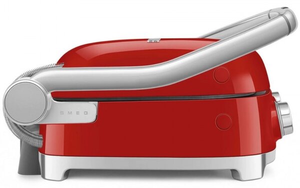 Многофункционален грил SMEG 50's Style MGF01RDEU, 2100W, 60-230°C, 3 програми, Керамично покритие, Тава за отцеждане, Звуков сигнал, Таймер, Червен