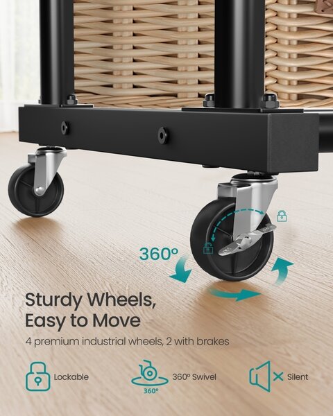 Стойка за дрехи Songmics, Pataye, черна, 110x46,5x155,5 см