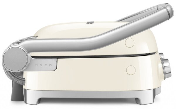 Многофункционален грил SMEG 50's Style MGF01CREU, 2100W, 60-230°C, 3 програми, Керамично покритие, Тава за отцеждане, Звуков сигнал, Таймер, Крем