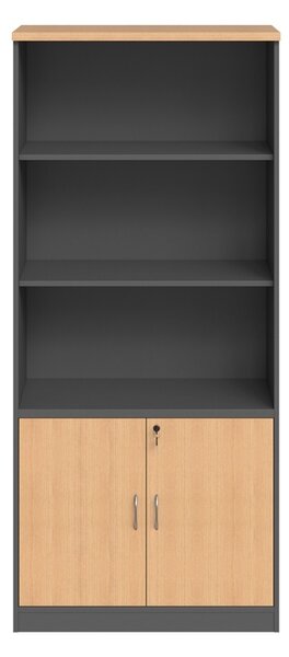 Книжна лавица „Fesialo“, антрацит, 80x40x180 см