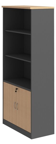 Книжна лавица „Fesialo“, антрацит, 80x40x180 см