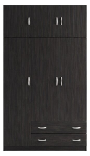 Шкаф с 3 врати Alvia, тъмнокафяв, 150x51x240 см