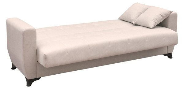 Разтегателен диван с място за съхранение „Модесто“, бежов, 215x75x85 см