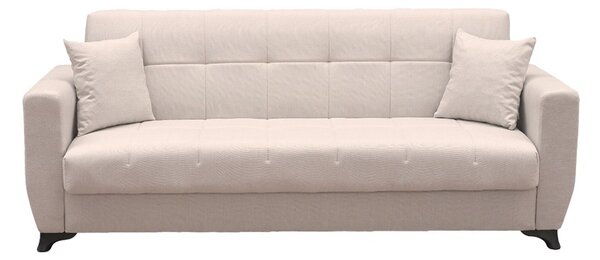 Разтегателен диван с място за съхранение „Модесто“, бежов, 215x75x85 см