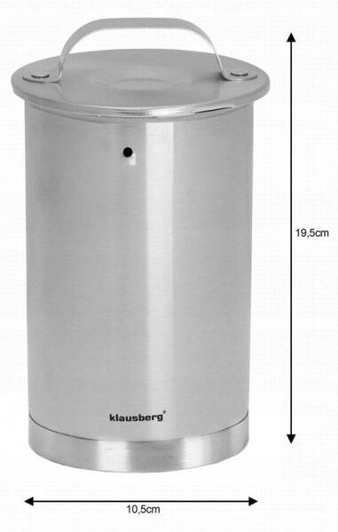 Шунковар Klausberg KB 7588, 1.5 литра, Термометър, 10 плика, Инокс