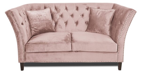 Двуместен диван Chesterfield Queen в цвят розов жасмин, 175/92/92 см