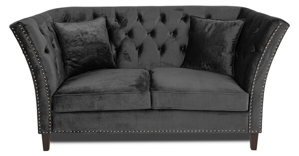Двуместен диван Chesterfield Queen в тъмносиво, 175/92/92 см
