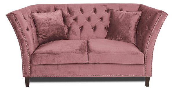 Двуместен диван Chesterfield Queen в цвят рустик розово, 175/92/92 см