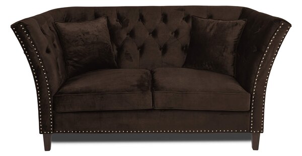 Двуместен диван Chesterfield Queen в цвят винтидж кафяво, 175/92/92 см