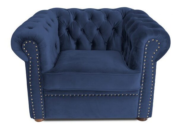 Фотьойл Chesterfield в петролено син цвят 94х90х66 см