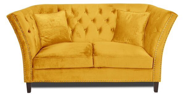Двуместен диван Chesterfield Queen в жълто, 175/92/92 см