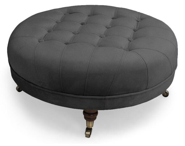 Табуретка за крака Chesterfield в цвят сиво, 80х80х32 см