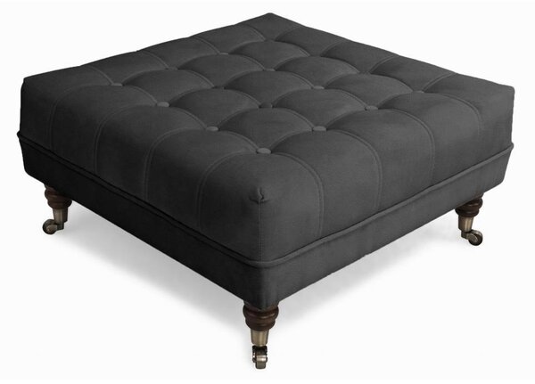Табуретка за крака Chesterfield в цвят сиво, 70х70х32 см