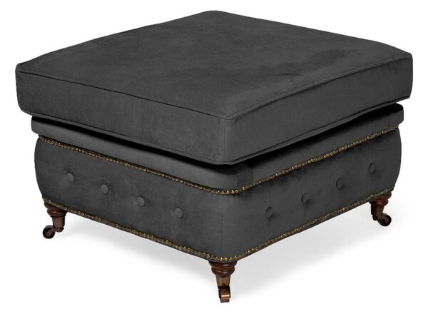 Табуретка Chesterfield в цвят сиво, 75х70х45 см